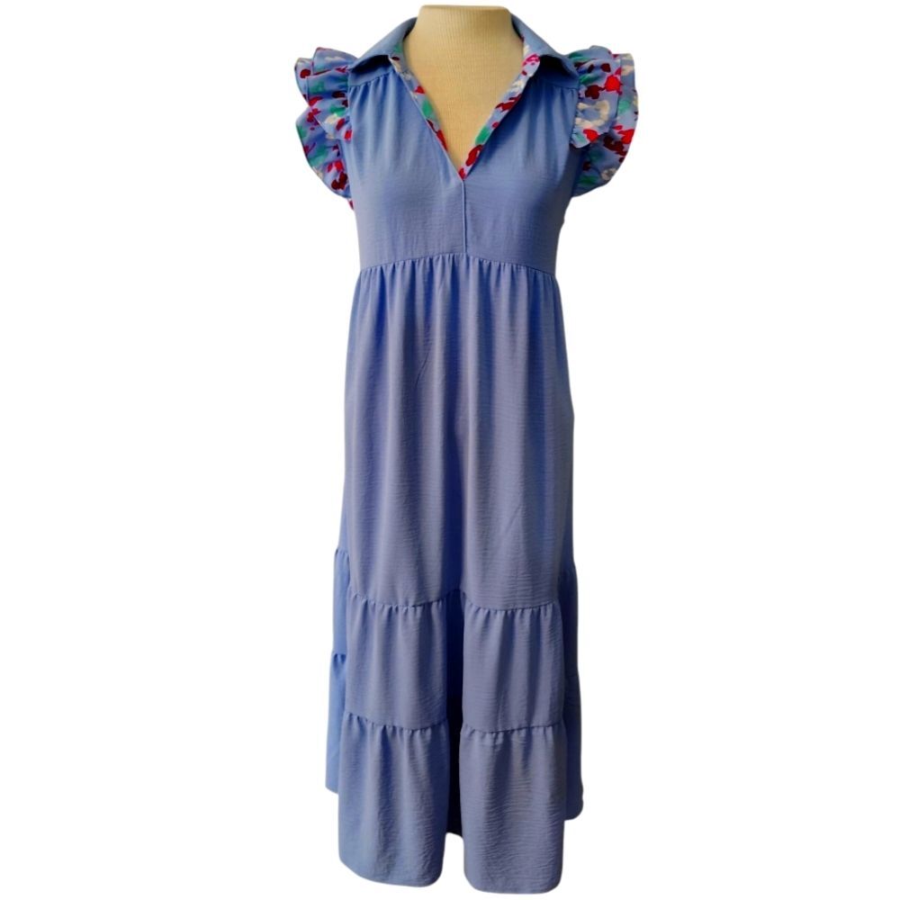Umgee Ruffle Maxi Dress Size Medium